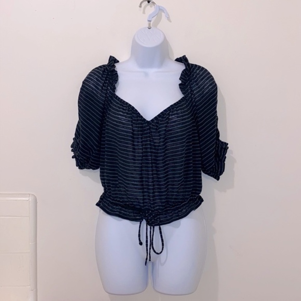 Women’s Free People Striped Sheer Pullover Blouse